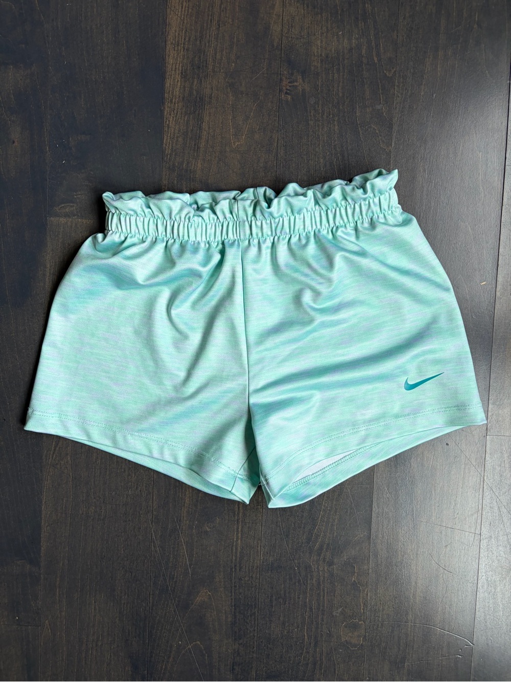Nike Girls Light Mint Athletic Shorts with Ruffled Elastic Waist Size 6